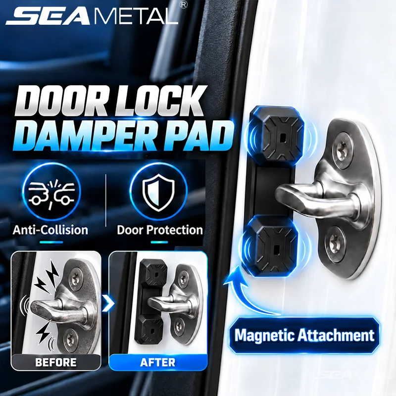 SEAMETAL Magnetic Car Door Cushion Liquid Silicone Buffer Pad Noise Damping Shock Absorber Removable Latch Contact Guard Pads
