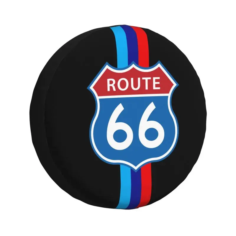 Custom Route 66 Spare Wheel Tire Cover for Mitsubishi Pajero Americas Highway Jeep RV SUV Trailer Vehicle Accessories 14