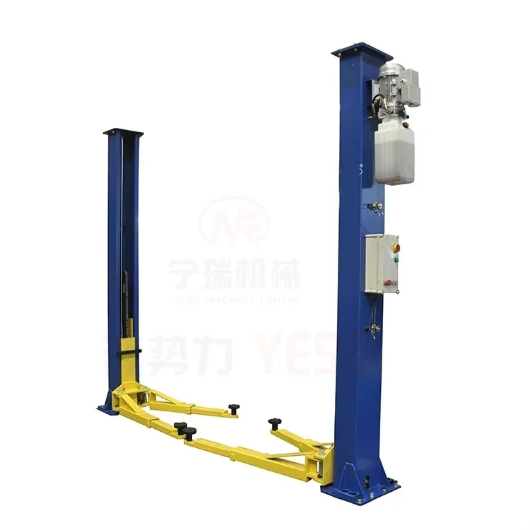 Solenoid one side release hydraulic car lift Low pad arm design with CE certification