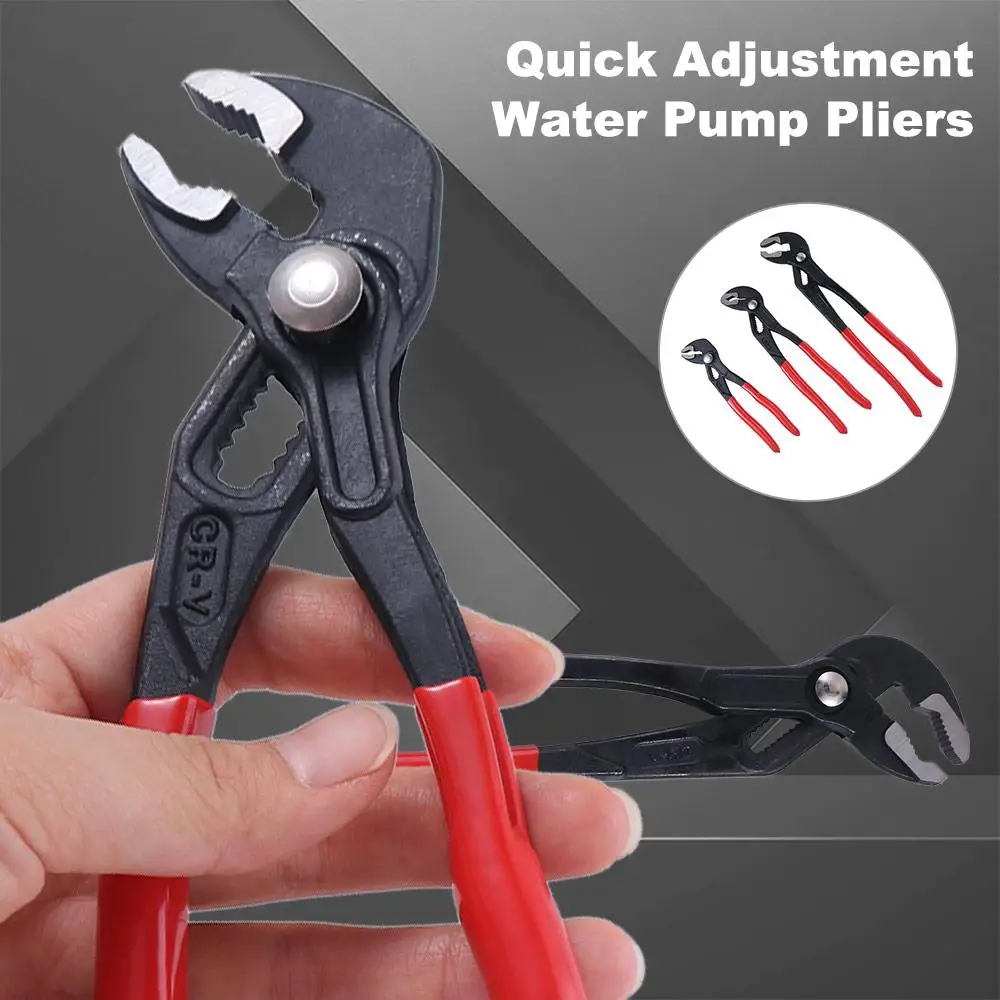

7/10/12 Inch Quick Adjustment Water Pump Pliers Adjustable Sliding Groove Design Water Pipe Clamp Pliers Multifunctional