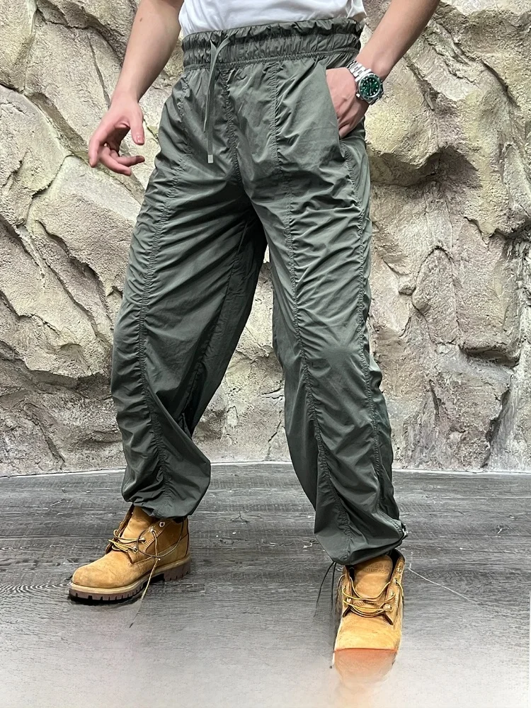 

Рекомендуемые мужские брюки с прочной сложенной текстурой, весна-лето, легкие, дышащие, защищающие от солнца, рабочая одежда