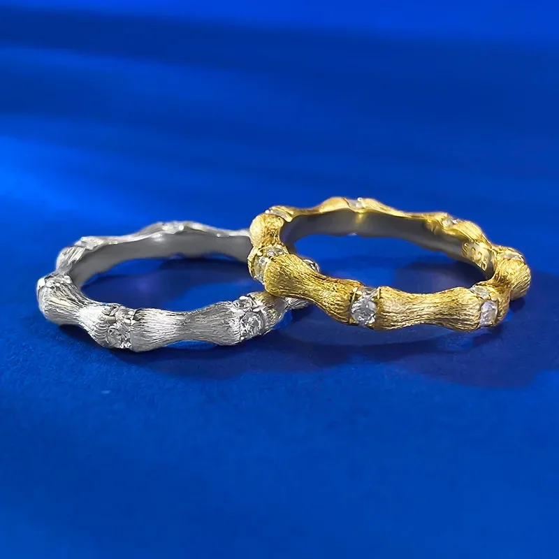 

Новое кольцо из чистого серебра S925 с бамбуковым узлом Baoping ручной работы из матового бамбука с высоким качеством и универсальными ювелирными изделиями