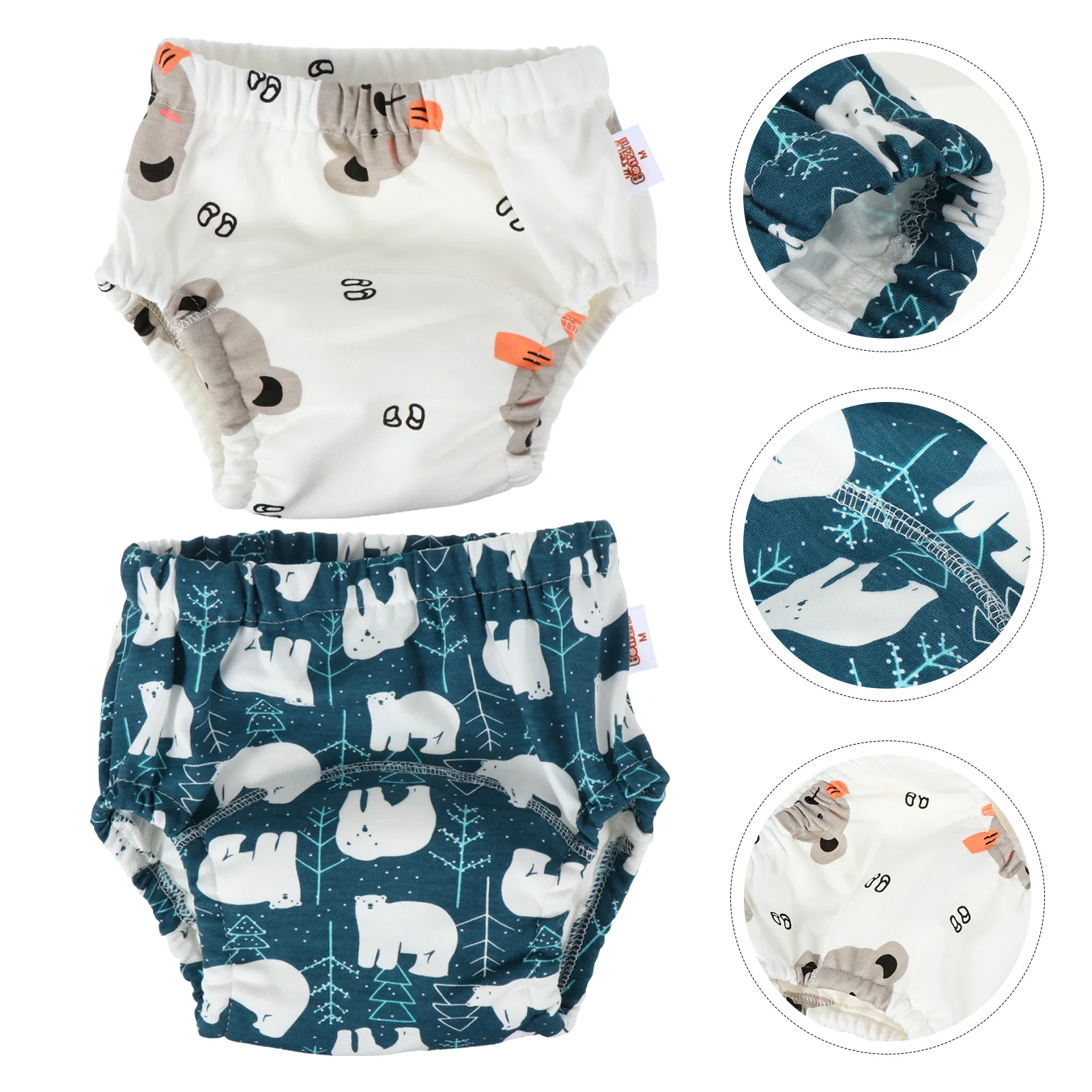 2 Pcs Baby Diapers Toddler Training Pants Washable Nappy Newborn Nappies Cotton Absorb Water