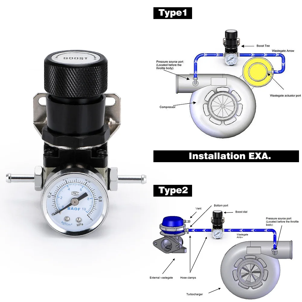 LZONE - T2 UNIVERSAL ADJUSTABLE MANUAL GAUGE TURBO BOOST CONTROLLER 1-150 PSI SR20DET SR JR5811