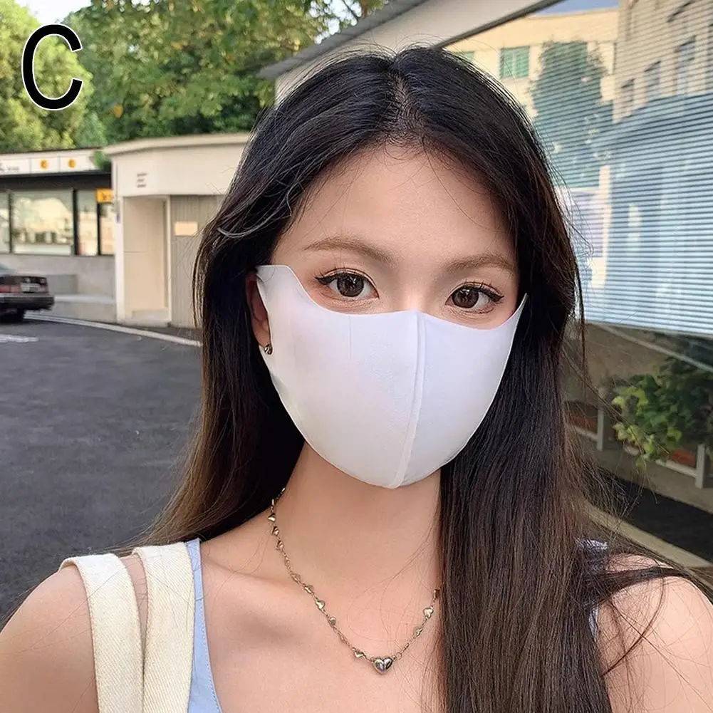 หน้ากากผ้าไหมน้ําแข็งสําหรับผู้หญิงป้องกันแสงแดด UPF 50+ UV Face Cover Breathable Eye Protection Face Mask สําหรับตกปลาเดินป่าขี่จักรยาน