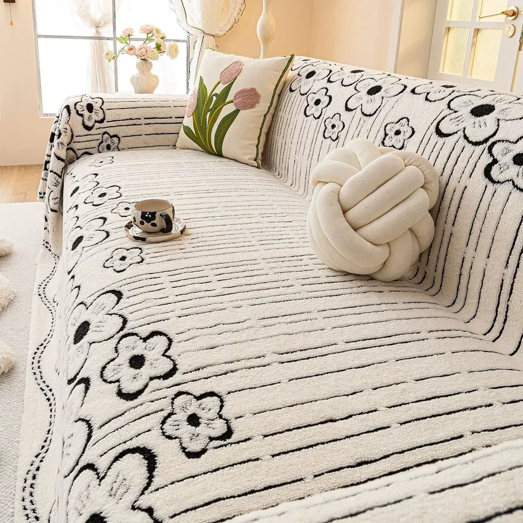 Plush Sofa Towel 2025 New Anti-cat Scratch Autumn and Winter Thickened Full Blanket Fashion All-match Living Room Sofa Cover