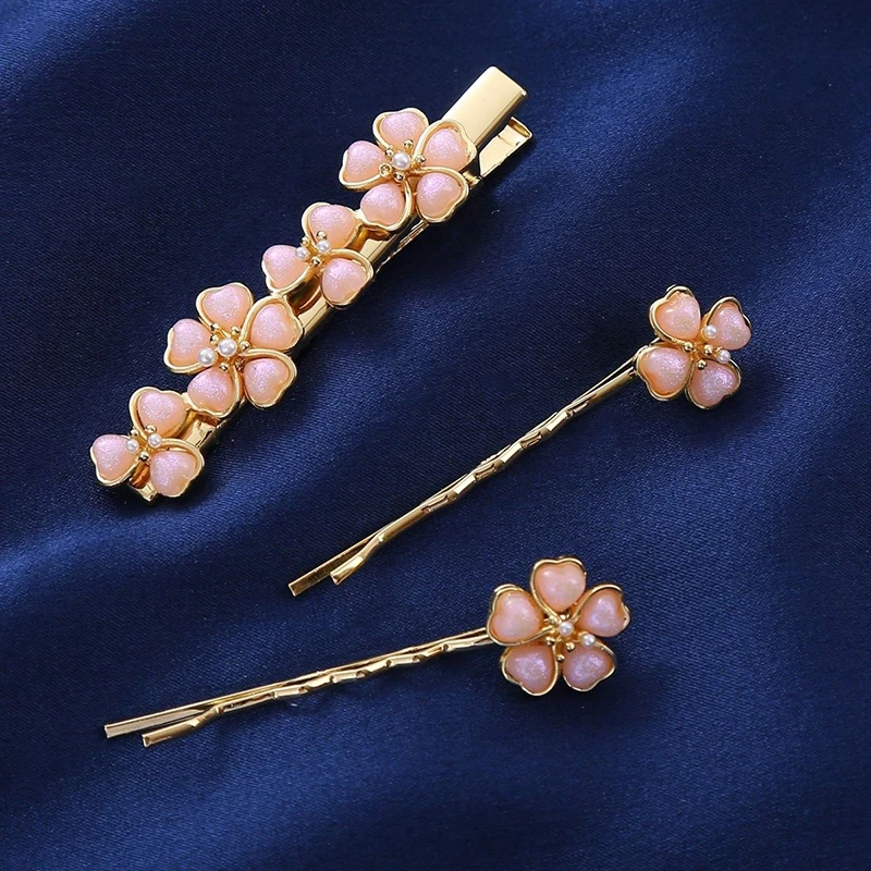 TV Series When Life Gives You Tangerines Lee Ji Eun Cosplay Hairpin Girl IU Cherry Blossom Headwear Sweet Hair Clip Accessories