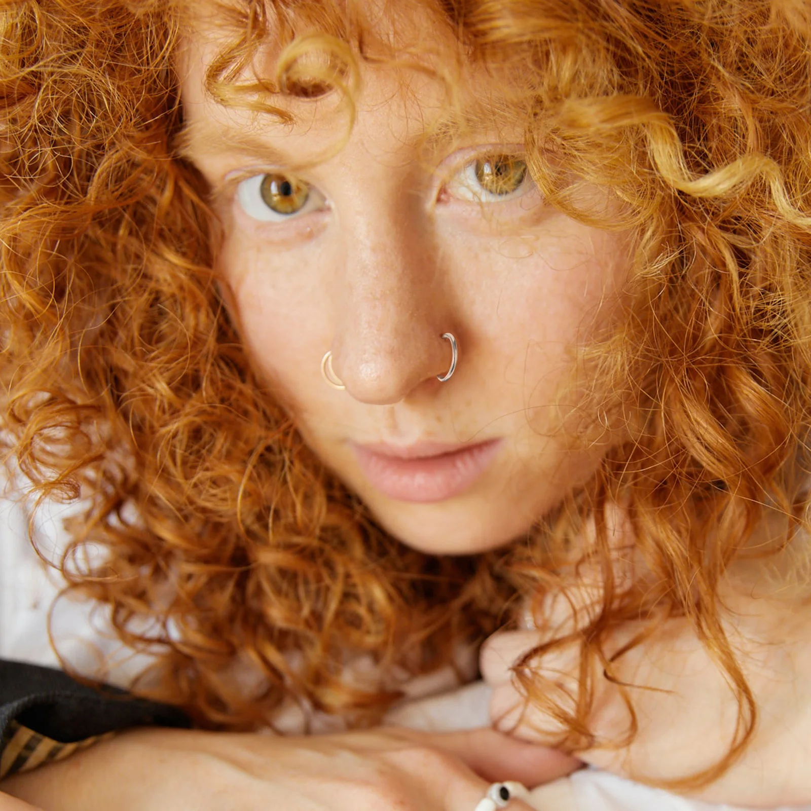 

10pcs Nose Ring Hoops Stainless Steel 5 Colors Cartilage Earrings For Women Body Piercing Jewelry Decorative Nose Rings