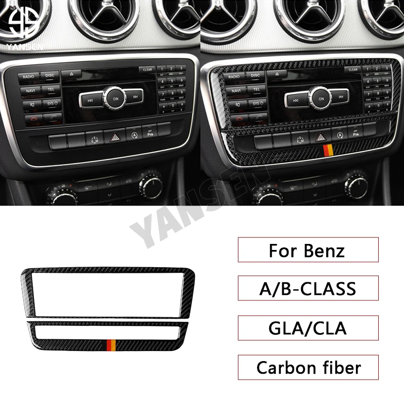 

Car Center Console Multimedia CD Control Panel Carbon Fiber Sticker For Mercedes Benz A/B Class GLA GLA Accessories
