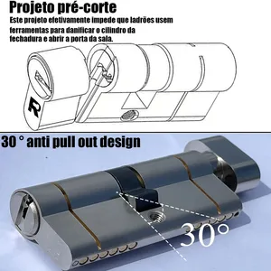 Padrão europeu de alta qualidade cilindro de bloqueio fechadura da porta de entrada fechadura da porta ao ar livre cilindro porta 11 pinos cilindro anti-roubo 10 principais vendas cilindro de - №3