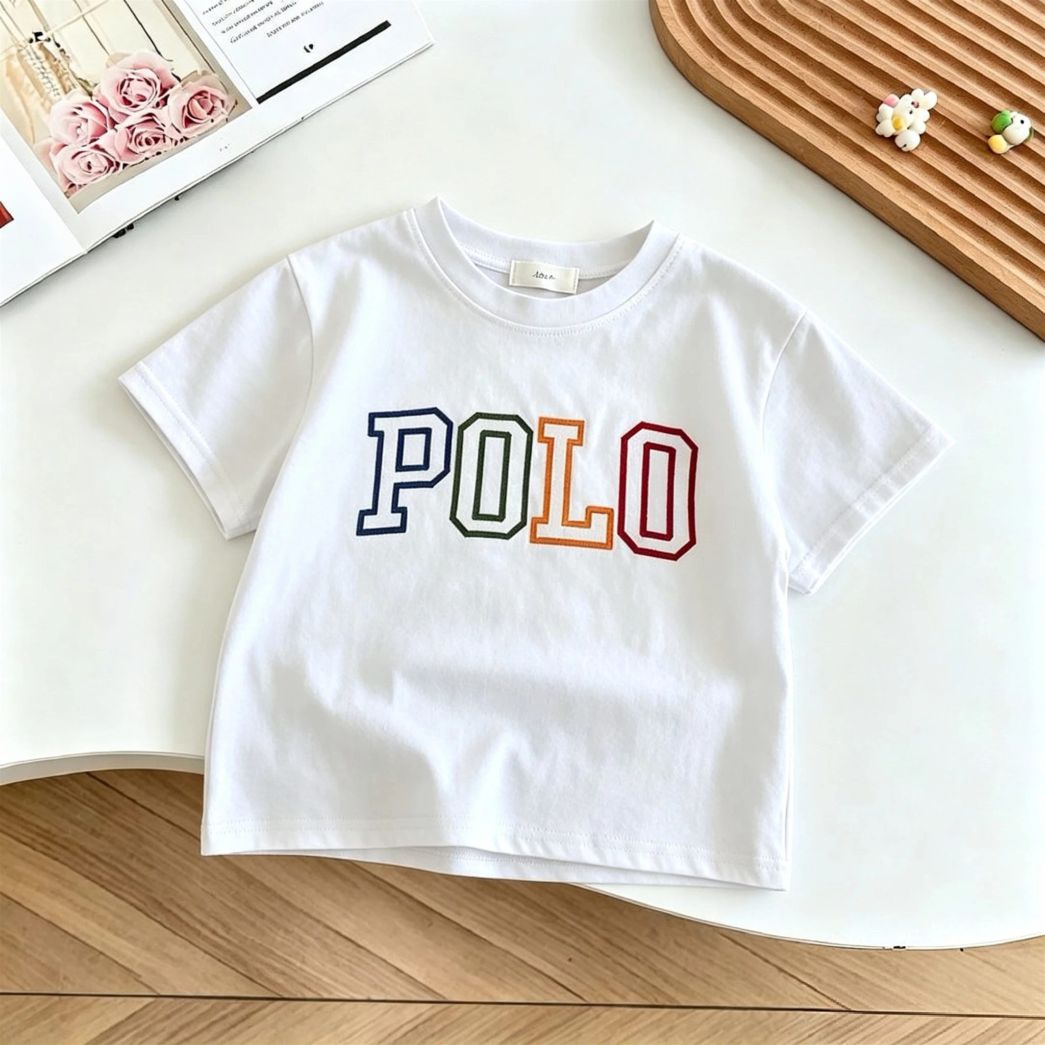 Simple Fashion Baby Girl Boy Short Sleeve Tees Tops Summer Clothing New Style Versatile Kids T-shirt Crewneck Children's Tshirts