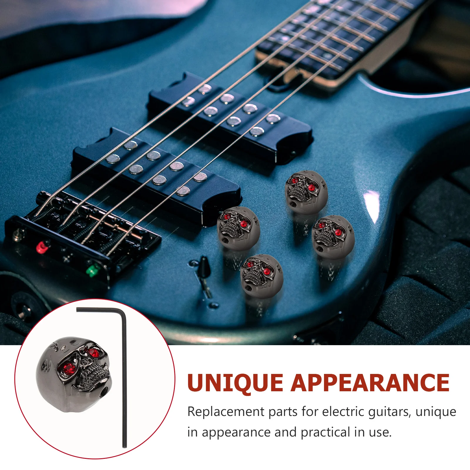 

Skull Design Metal Guitar Volume Control Knob Fine Workmanship Multi Function Audio Rotary Knob for Musicians Guitar Knobs