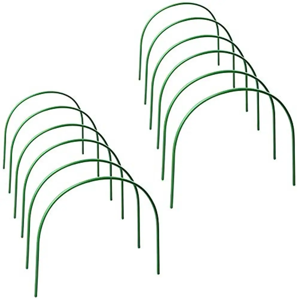 12-Pack Plastic Coated Steel Support Hoops Garden Grow Tunnel Rust-Free 4ft Long Hoops to Protect Plants from Frost Insects and