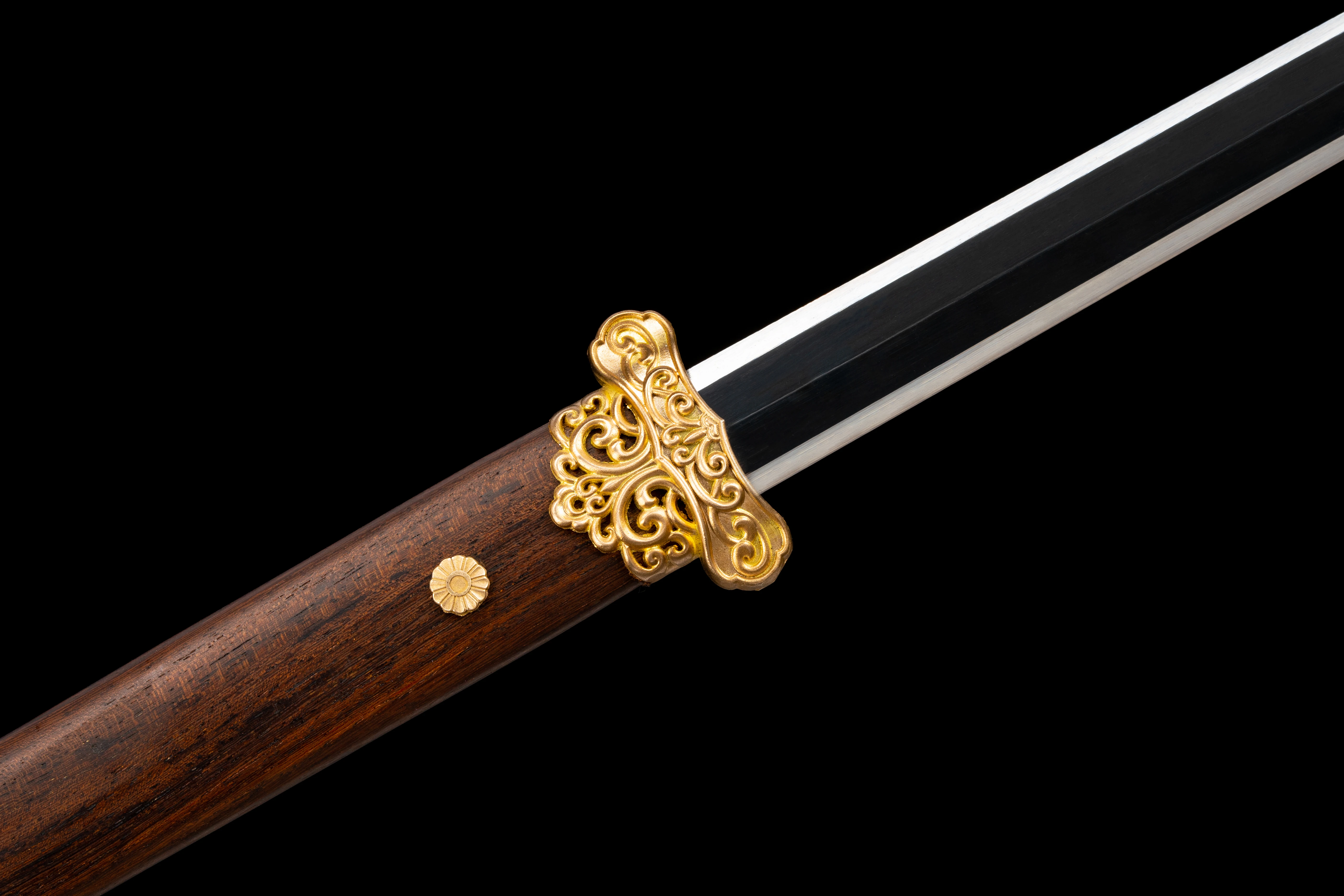 Full tang sword 5160 spring steel polished blade Rosewood scabbard Katana martial arts ninja outdoor Freedom sports Not sharp