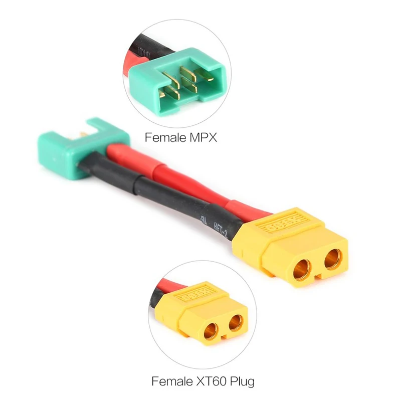 สายอะแดปเตอร์ Amass XT60 เป็น MPX จำนวน 10 ชิ้น สำหรับเชื่อมต่อแบตเตอรี่ลิโพ RC ของเล่นไฟฟ้าและอุปกรณ์เสริม