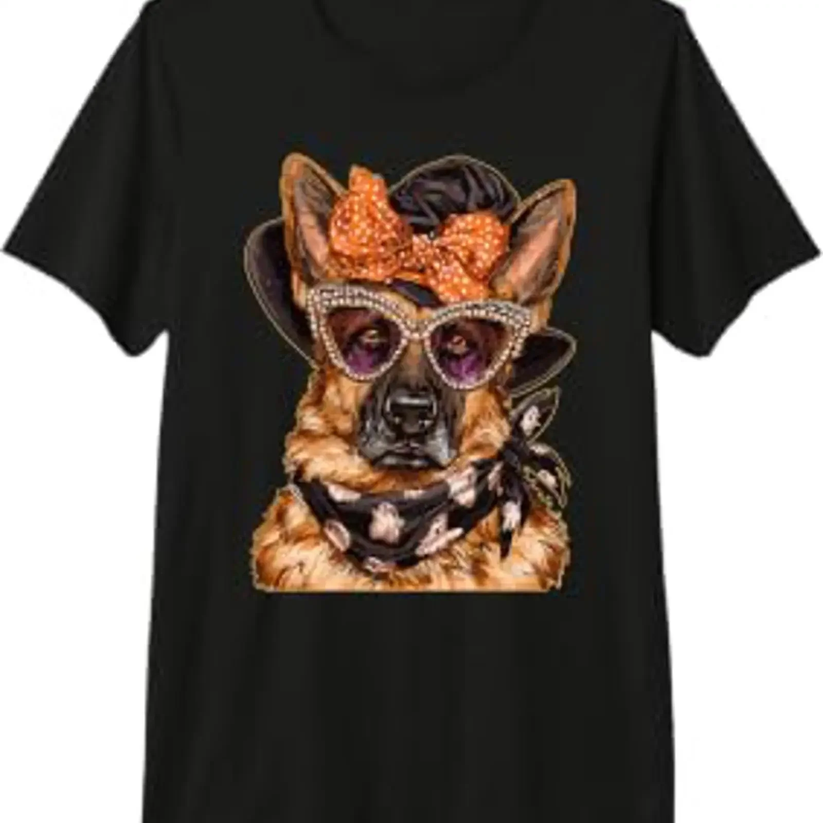 Camiseta de Halloween con diseño de perro alemán esbelto y glamuroso con gafas de sol y vela, de alta gama, vintage, lavada, cómoda y elástica.