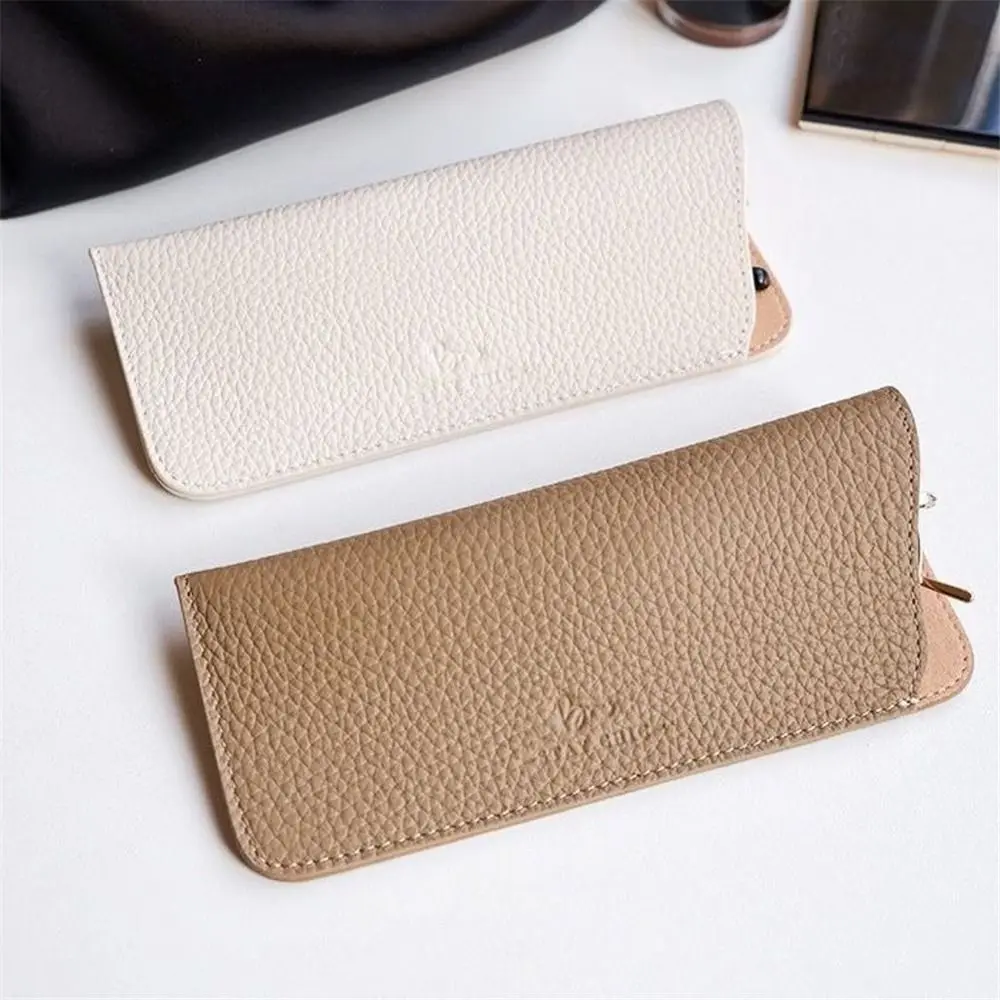 Portable 17x7.5cm Eyeglass Case Leather Material Unisex Style Sunglasses Storage Box Eyewear Protector Travel Use