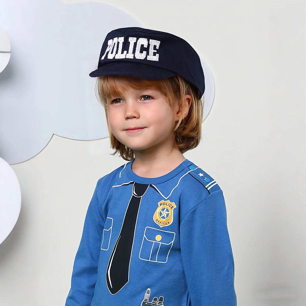 Bebê meninos piloto chapéu capitão da polícia cosplay traje adereços carnaval halloween boné infantil novidade festa de aniversário presente 6-18 meses