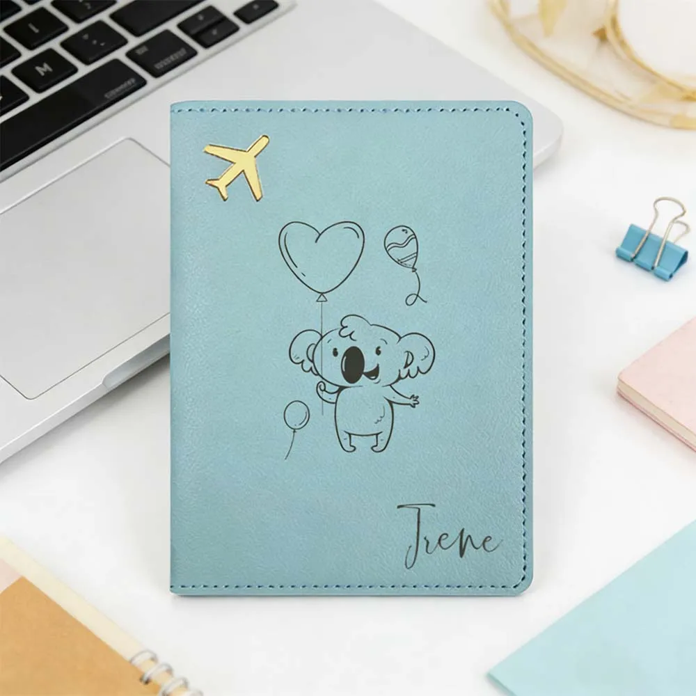 

1pc Personalized Name Passport Cover Memory Gift Leather Passport Holder Meaningful Gift