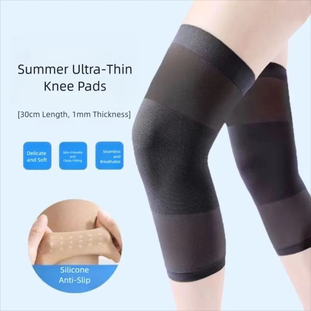 

1 Pair Comfortable Thin Knee Sleeves Ultra-thin Lightweight Knee Brace Breathable Wear-resistant Leg Compression Sleeves Summer