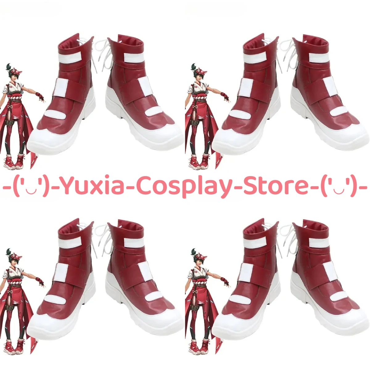 

Yuxiacosplay! Overwatch Kiriko Cosplay Shoes Anime Game Character Prop PU Leather Boots Halloween Carnival Party Costume