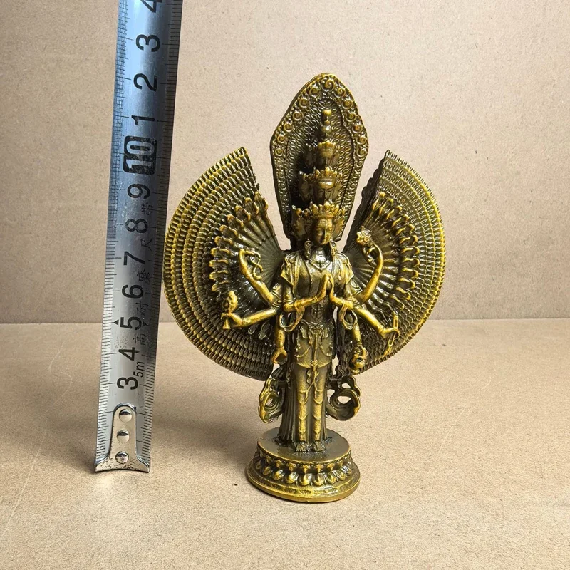 

Copper Tibetan Buddhist Eleven-Faced Thousand-Armed Avalokiteshvara Bodhisattva Bronze Statue for Home Worship Statue Display ﻿