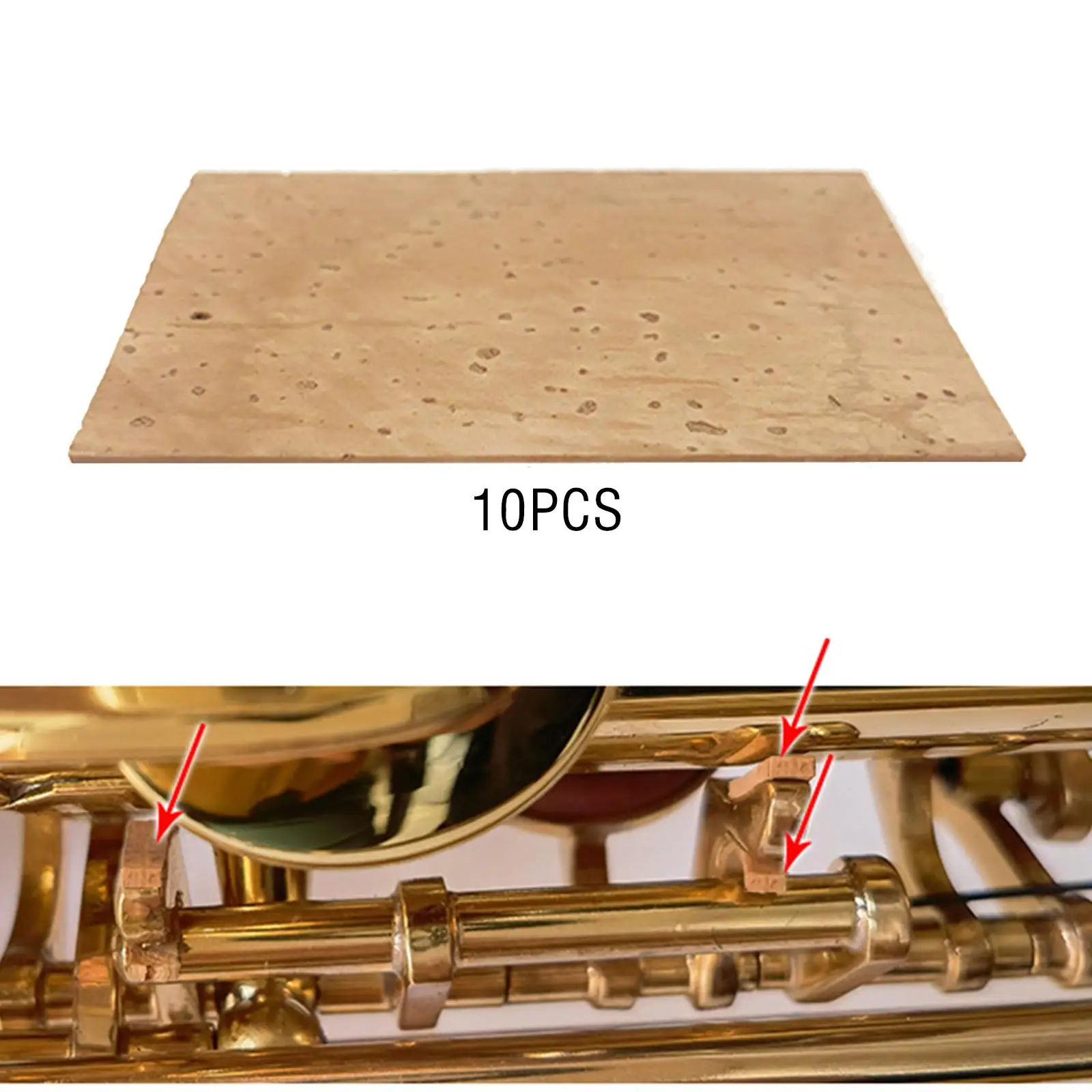 10x Key Mute Cork, Saxophone Neck Cork, Universal Replacement Kits, Alto Saxophone Cork Piece 2mm ,