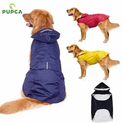 Dog Raincoat Waterproof Hoodie Jacket Rain Poncho Pet Rainwear Clothes with Reflective Stripe Outdoor Dogs Raincoat Accessories