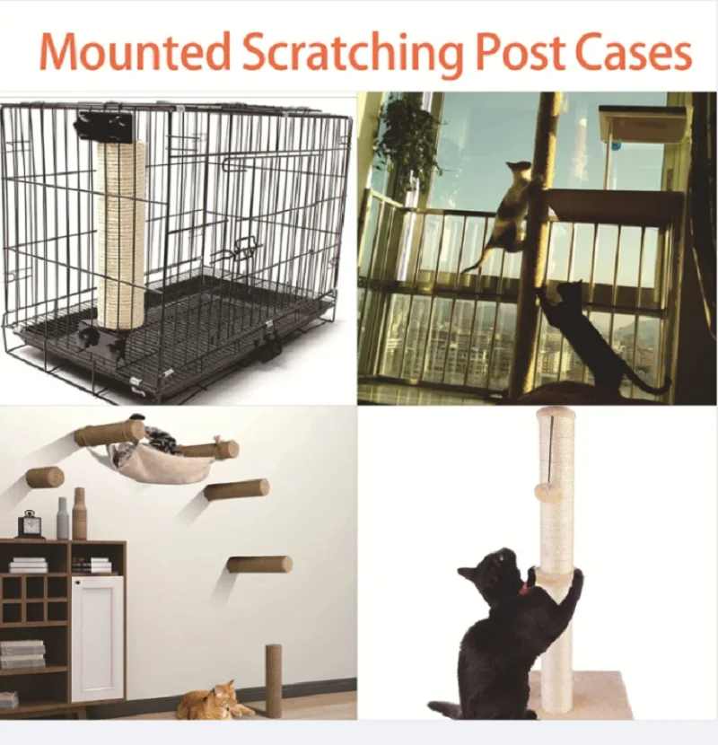 DIY Cat Scratching Post Replacement Post for Cat Tree Cat Tower Furniture Kittens Scratch Pole with M8 Screw Accessories Gatos