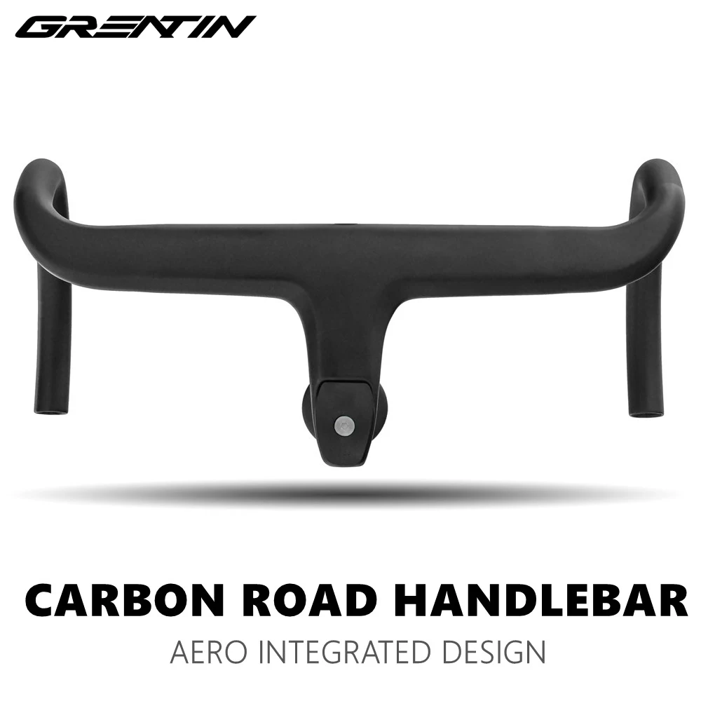 Carbon Handlebar Road Bike Integrated Handlebar Support All Inner Cables With Headset Spacers For 28.6mm Fork Bent Bar