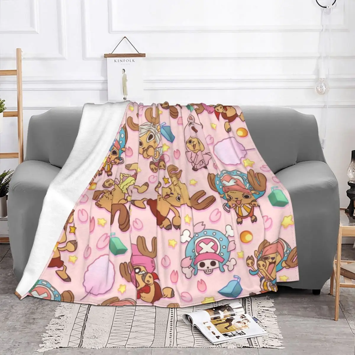 TONY TONY Chopper! Blanket Flannel Spring Autumn Anime Multifunction Super Warm Throw Blanket for Bed Outdoor Bedspreads