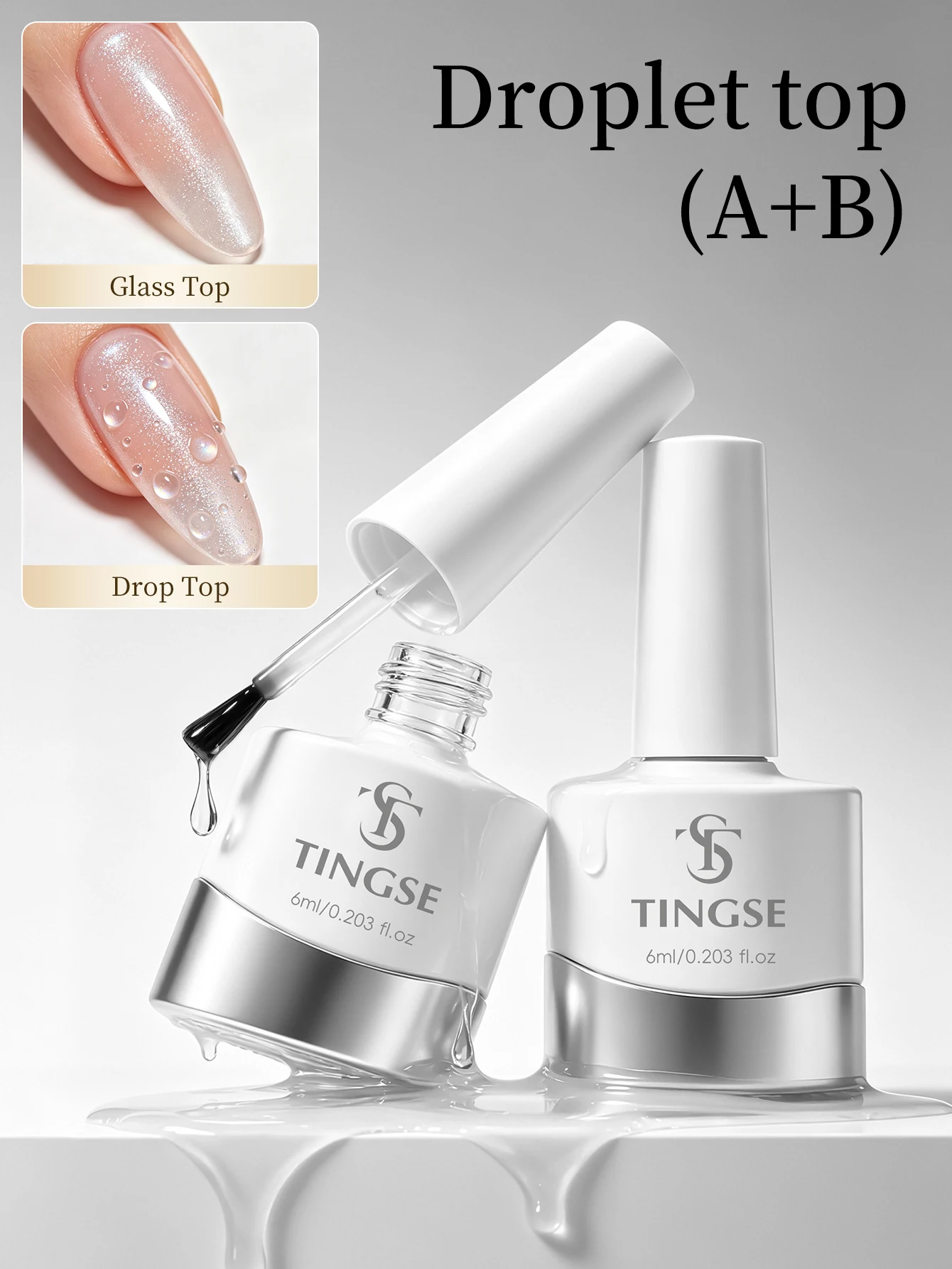 2/3/5Pcs 6Ml Droplet Top Coat  - Gel Top Coat 评论和价格