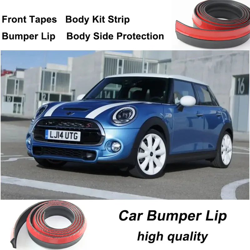 Car Bumper Lip For Mini Cooper Hatch Hardtop Clubman Cabrio Roadster Countryman Convertible Car Body Kit Strip Front Tapes