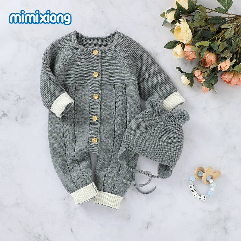 Baby Rompers Clothes for Newborn Infant Boys Girls Knitted Jumpsuits Long Sleeve Toddler Autumn Winter Overalls Children Outfits