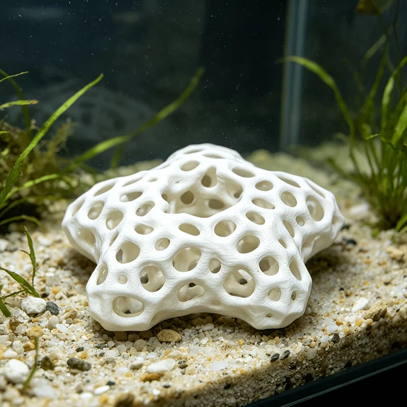 五芒星型中空水槽3dプリント安全なエビ繁殖洞窟オーナメント水槽装飾品