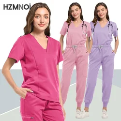 Uniforme hospitalar de alta qualidade, venda quente, atacado, tops e calças, uniforme médico de enfermagem, conjuntos de esfoliantes cirúrgicos femininos