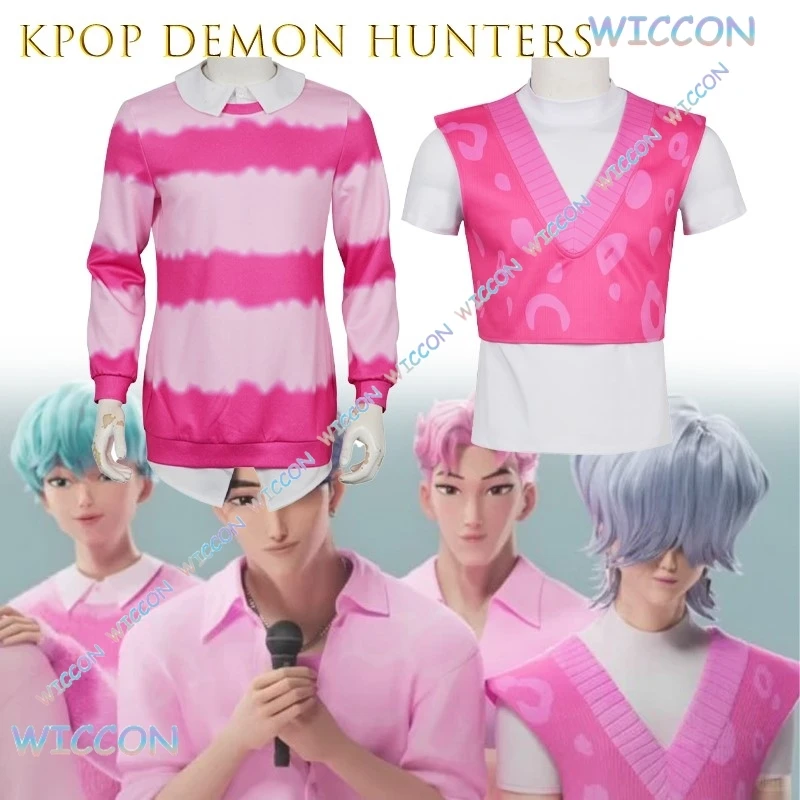 

KpopD EmonHuters Saja Boy Baby Mystery Cosplay Costume Pink Mystery Anime Fashion Korean Style Kawaii Outfit Convention Role