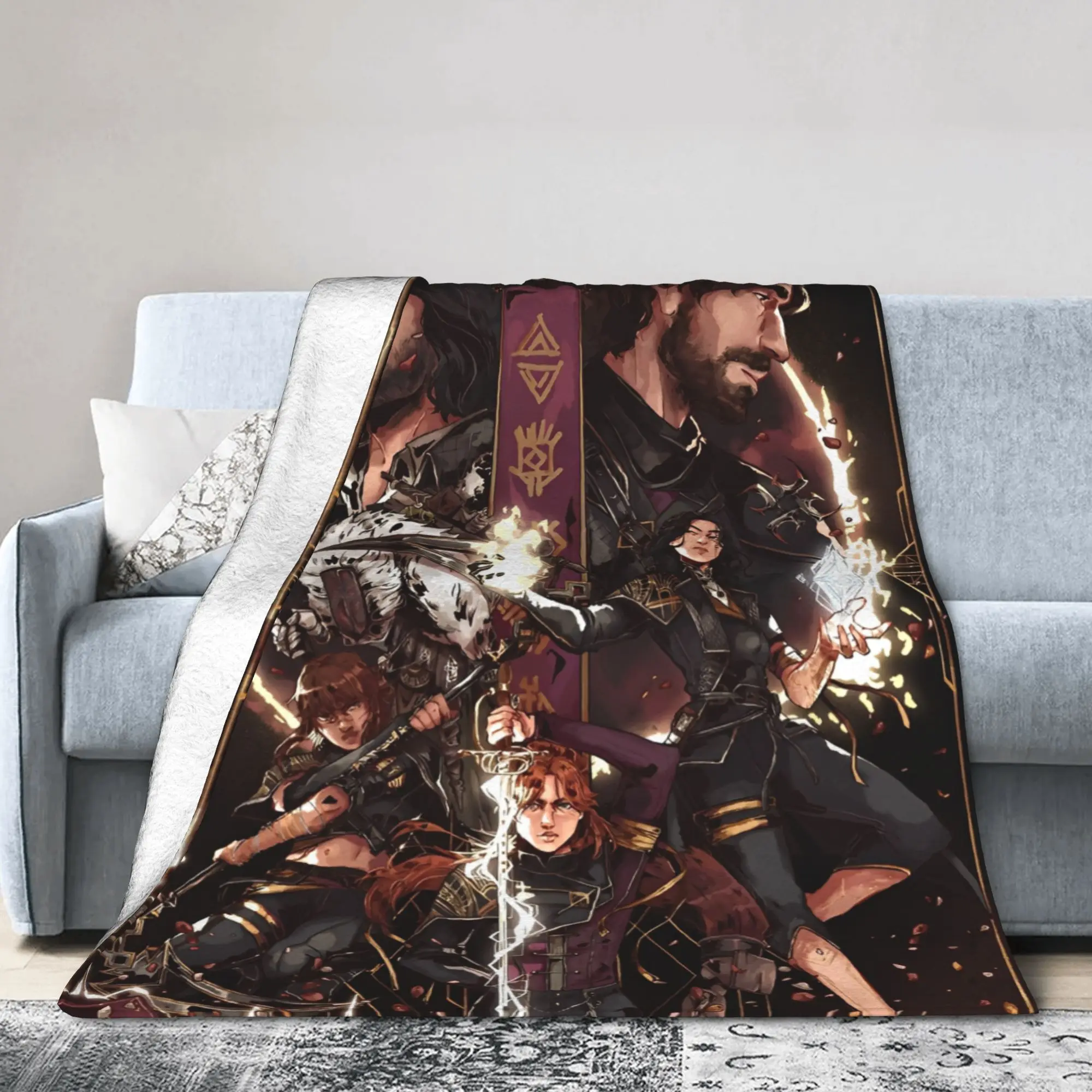 Clair Obscur Expedition 33 Gustave Flannel Throw Blankets Video Game for Couch Knitted Blanket Travel Warm Portable Quilt