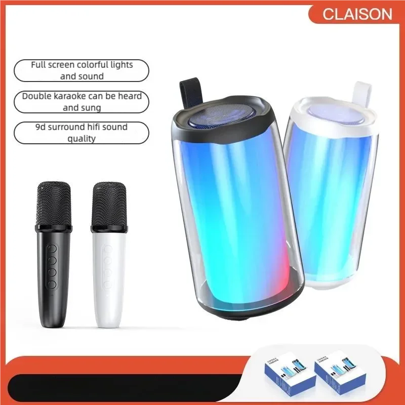 آلة الكاريوكي الذروة 100 واط، مكبر صوت كاريوكي بلوتوث مع 2 ميكروفونات لاسلكية UHF، نظام PA محمول مع أضواء قوس قزح #2