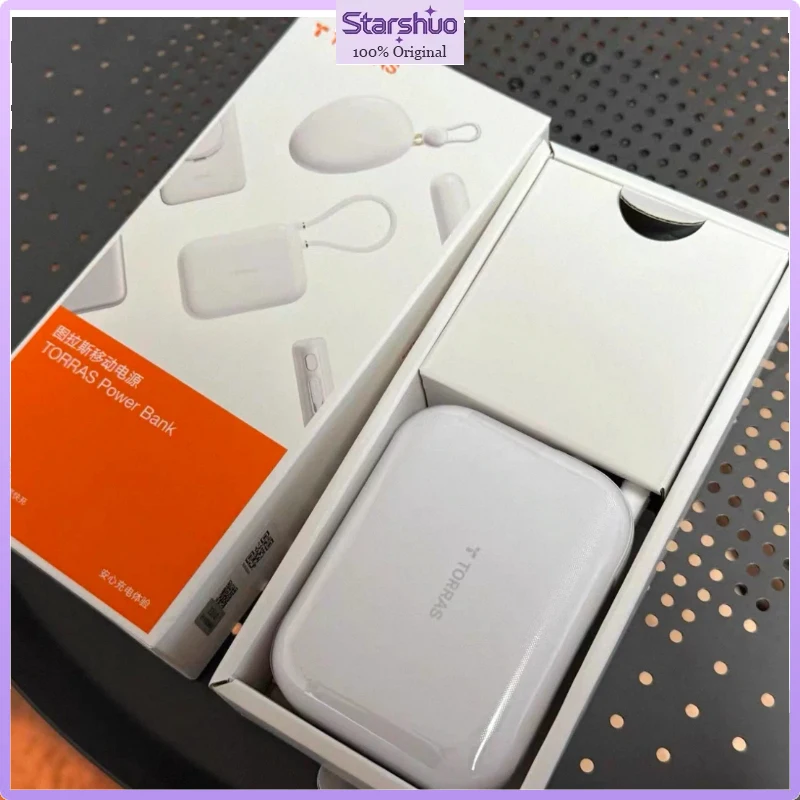 TORRAS 2026 New 45W Portable Charger Built-in Dual Cables Large Capacity Power Bank 3C Certified Airline Safe Mini Pocket Batter