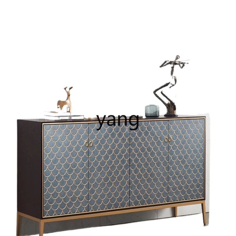 

LXL Light Luxury Solid Wood Shoe Cabinet Home Entrance Cabinet Living Room Decorative Partition Sideboard Cabinet Scale