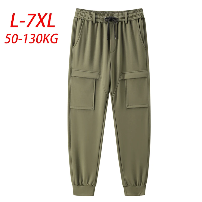 

7XL Брюки-карго 380 г Tencel Air Layer Новые уличные походные брюки Мужские спортивные брюки с несколькими карманами Большие размеры Мужские прямые повседневные брюки