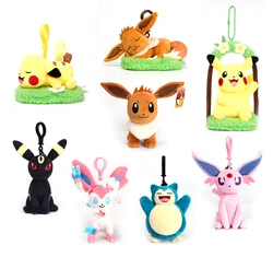 Genuine Original Pokemon Gengar Mimikyu Stuff Plush Toy Keychain Keyring Animal Kawaii Pendant Doll Birthday Party Gift For Kid