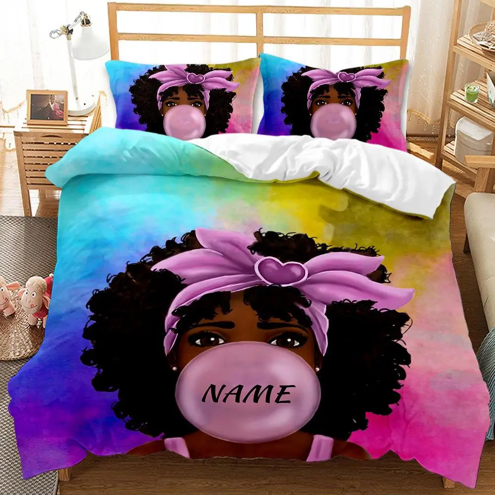 

African Wave Music Girl 3D Bedding Set King Queen Double Twin Single Size Duvet Cover set Without sheet