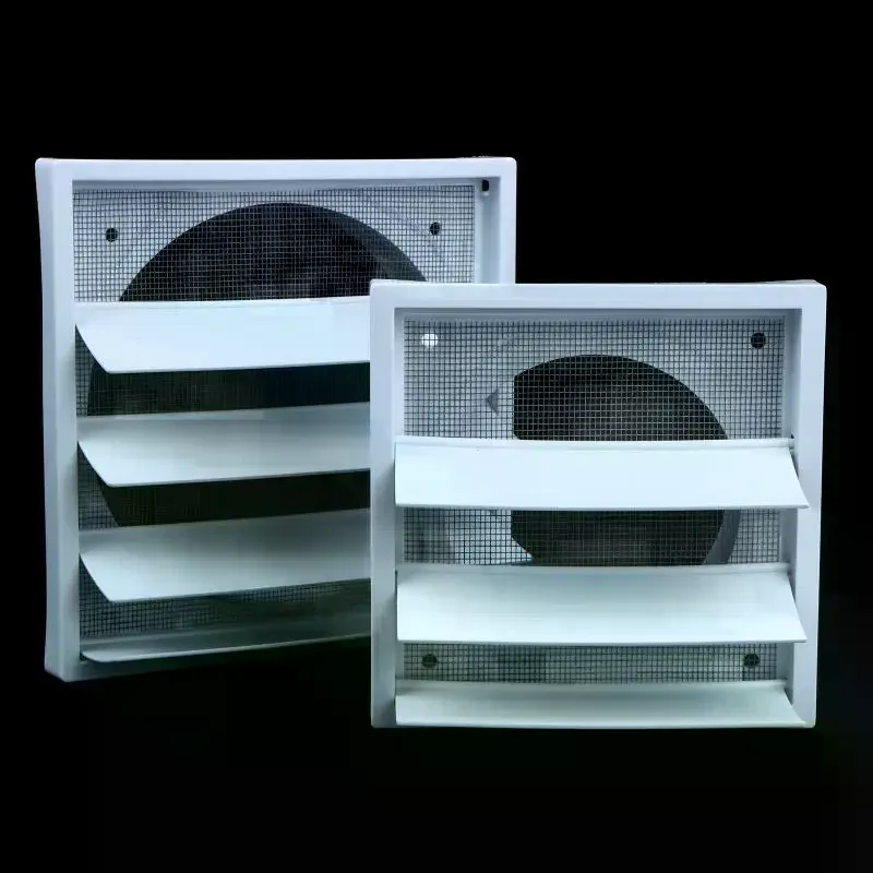 Vent Systems White Vent Cover Grille Plastic One-Directional Exhaust Vent Cover With Screen Vent Hood Cap