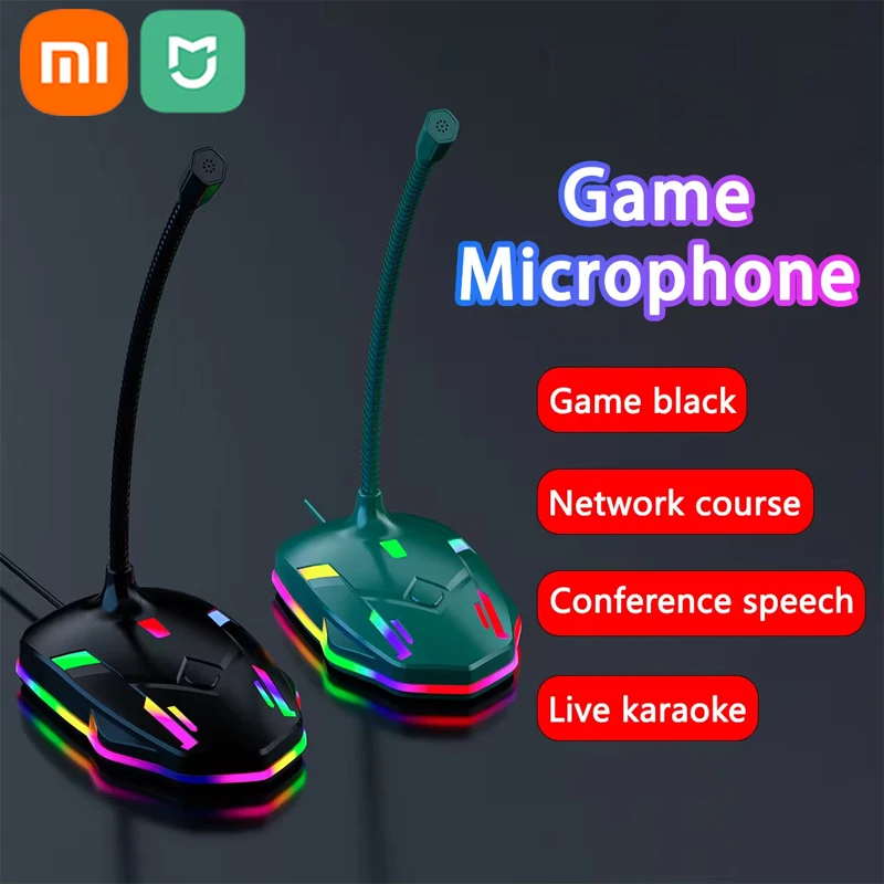 Xiaomi Mijia Smart RC Gaming Light Desktop Usb Professional Computer Video Mic Noise Cancelling For Podcast Compatible Windows