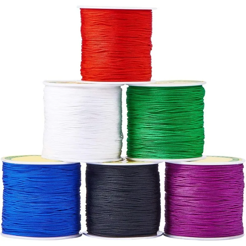 600 Yards 0.8mm Nylon Beading String Bracelet String Chinese Knotting Cord Kumihimo Macrame Cord Braided Lift Shade Cord Trim