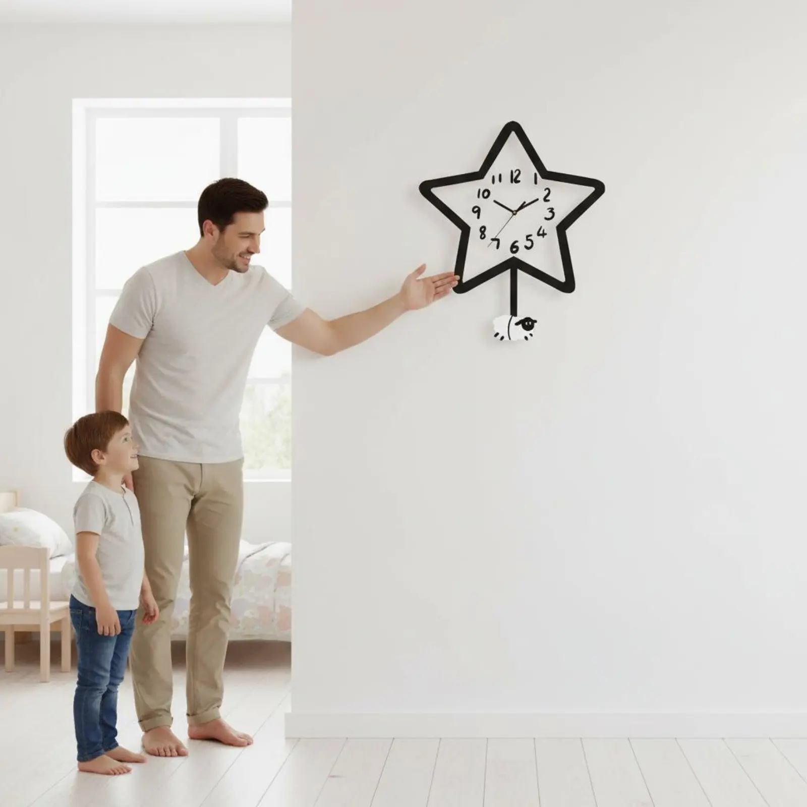 Reloj de pared sin tictac con forma de oveja para decoración del hogar - imagen 5