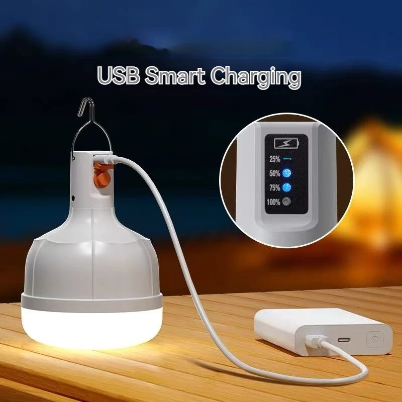 Lampes de camping rechargeables portables USB haute puissance, lanterne de camping à 5 niveaux, lumière extérieure étanche, lumières de secours, 100W