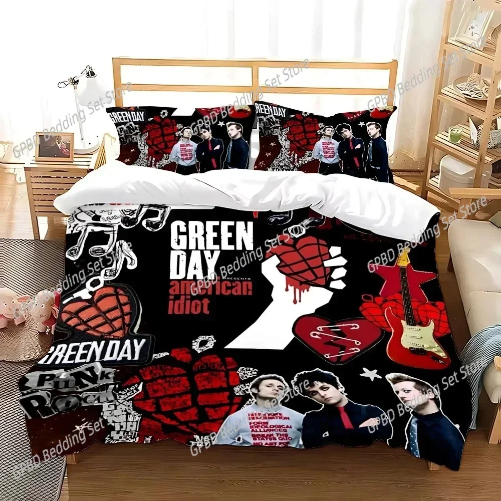 

Green Day ' AMERICAN IDIOT 3D NEW Duvet Cover Pillowcase Bedding Set Adult Girl Bedroom Decoration Children Single Double Large